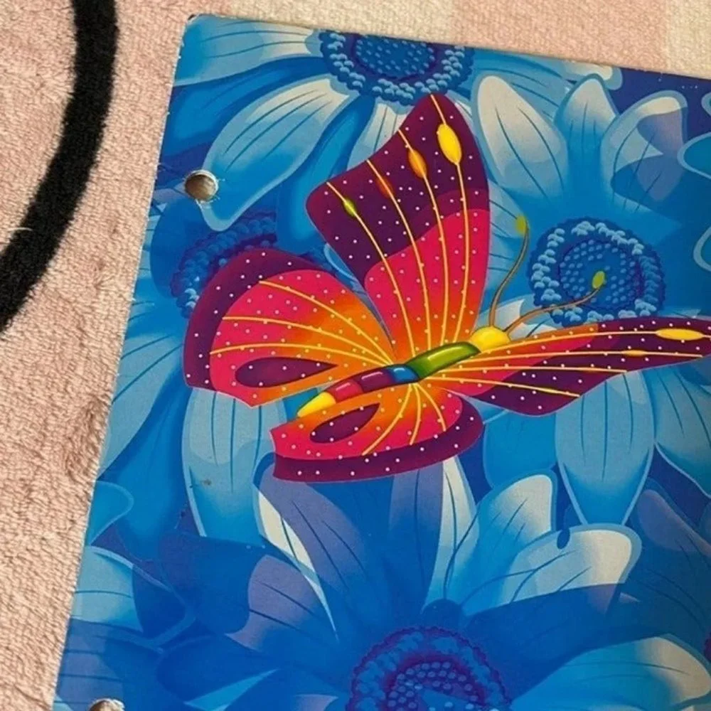 Vintage Lisa Frank Butterflies Flowers Fantastic Fashions Groovy Folder